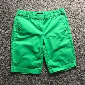 NWOT green J Crew Bermuda shorts